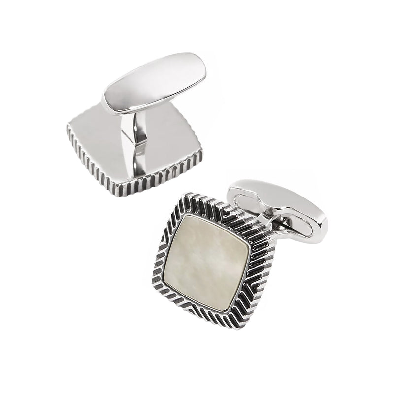 Soft Square Gemstone Inlay Cufflinks