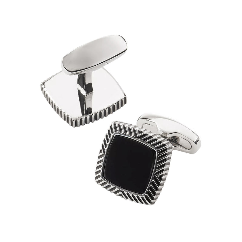 Soft Square Gemstone Inlay Cufflinks