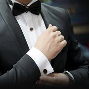 Classic Round Gemstone Cufflinks and Tuxedo Studs