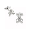 Teddy Bear Silver Tone Cufflinks