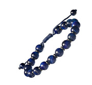 Gemstone Beads with Alternating Accent Spacers Pull Cord Bracelet