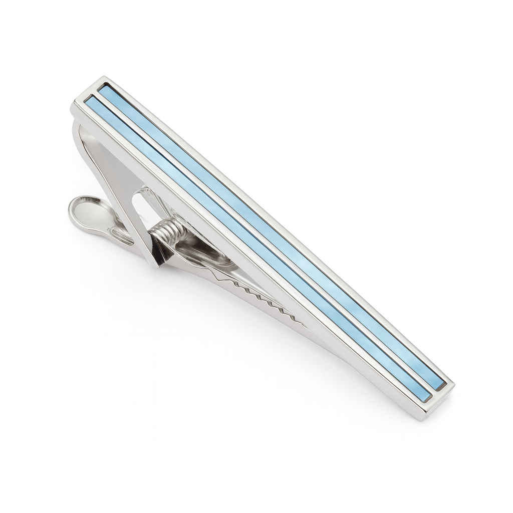 Blue Mother of Pearl Tie Bar