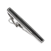 Dotted Frame Mother of Pearl Strip Short Tie Bar