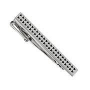 Silver Tone Tie Bar with Triangle Pattern