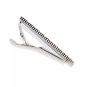 Black Obsidian Deco Framed Short Tie Bar
