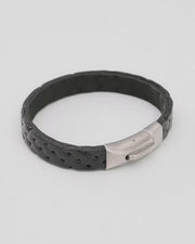 Embossed Braided Leather Bracelet