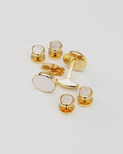 Classic Round Gemstone Cufflinks and Tuxedo Studs