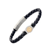 Braided Two-color Leather Bracelet Cartridge Casing