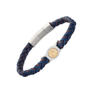 Braided Two-color Leather Bracelet Cartridge Casing