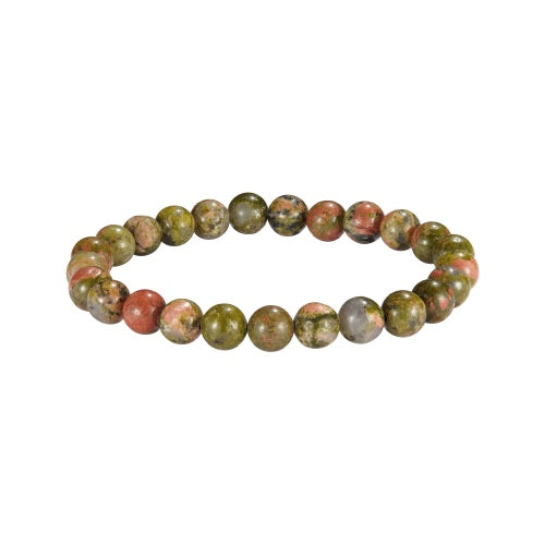 8mm Semiprecious Gemstone Bead Elastic Bracelet