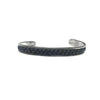 Leather Adjustable Cuff Sterling Silver Bracelet