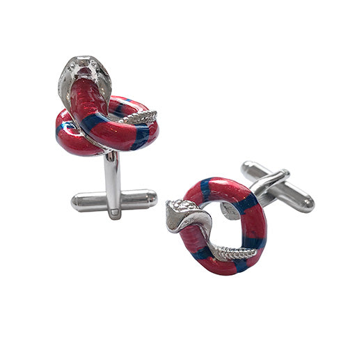 Coiled Cobra Snake Cufflinks