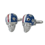 Skull w/Flag Helmet Cufflinks