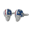 Skull with American Flag Helmet Cufflinks