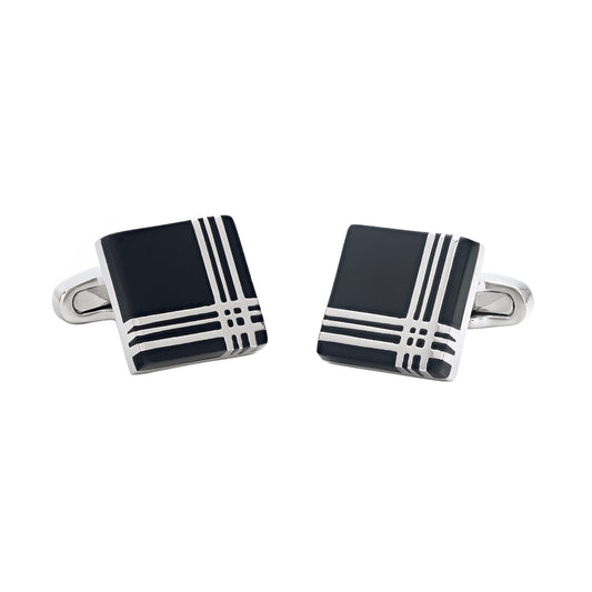 Onyx Plaid Cufflinks