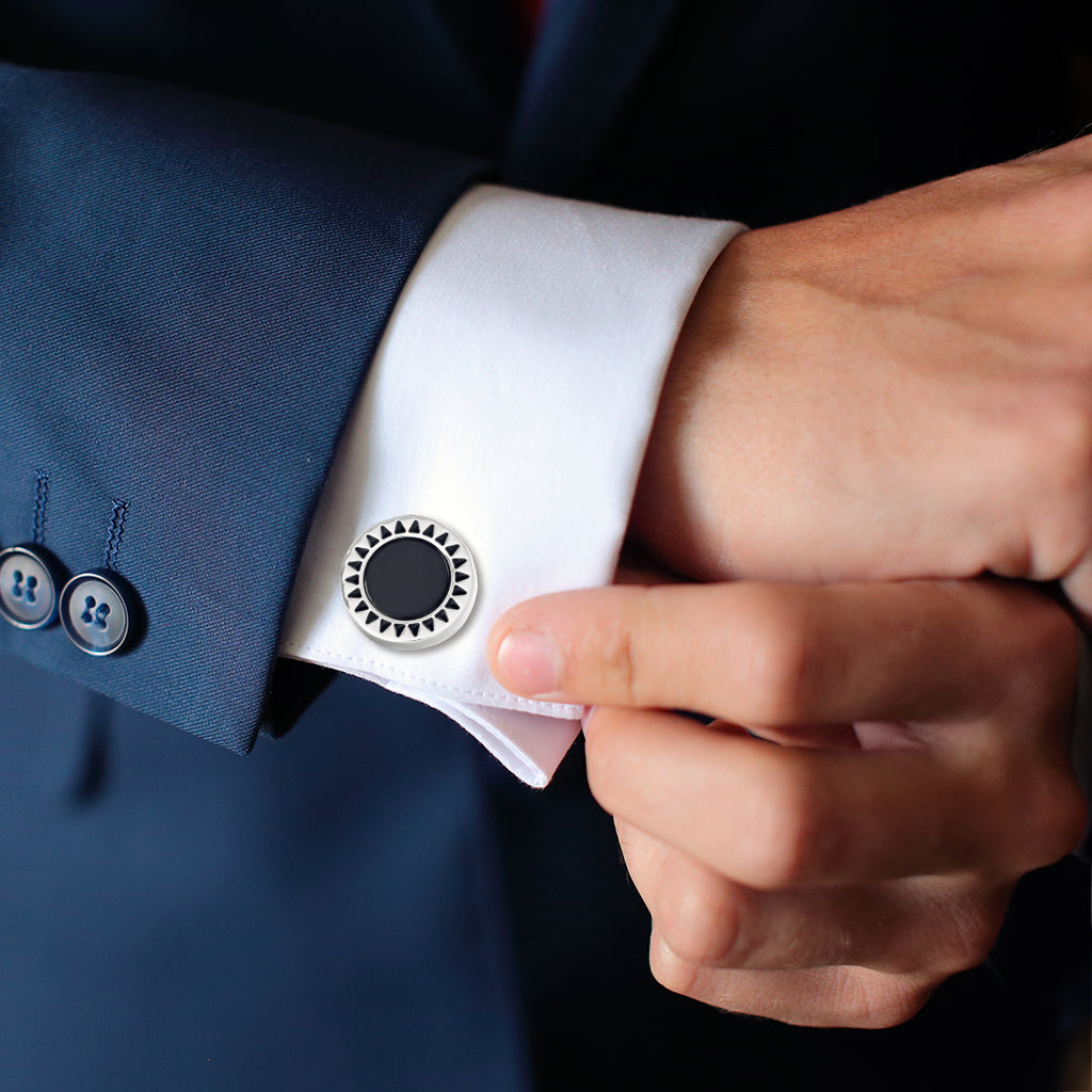 Sunburst Black Onyx Cufflinks