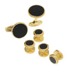 Classic Round Gemstone Cufflinks and Tuxedo Studs