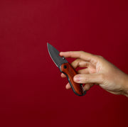 Folding Pocket Knife with Etched Deer Wood Handle