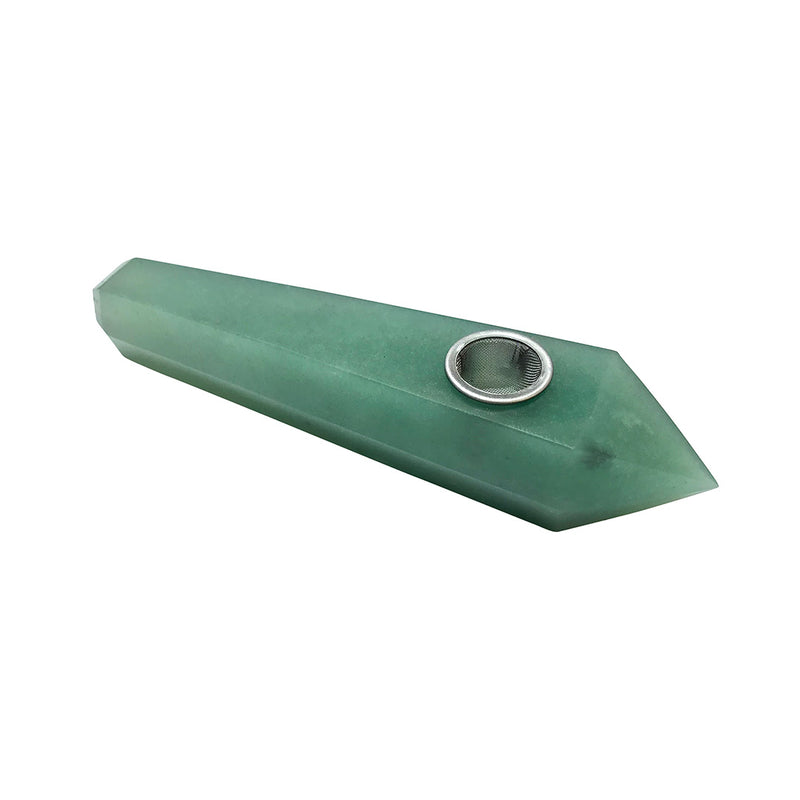 Green Aventurine Angular Gemstone Pipe - The Prosperity Stone