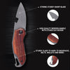Folding Pocket Knife with Etched Elk Wood Handle