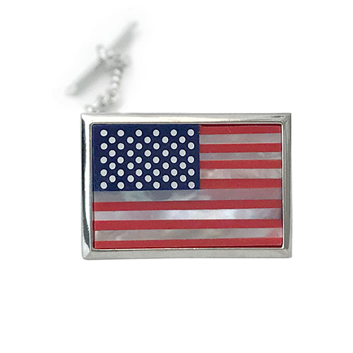American Flag Mother of Pearl Lapel Pin