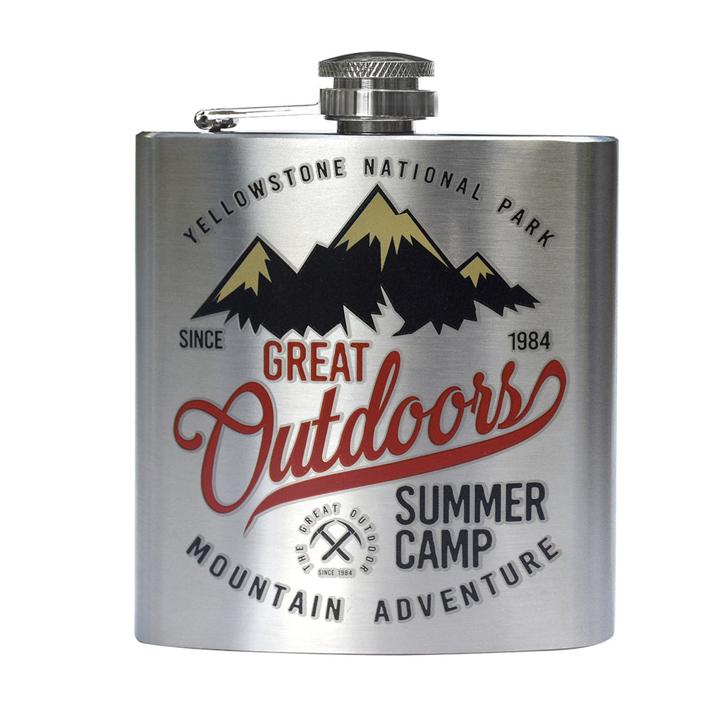 Great Outdoors Printed Stainless Steel Flask
