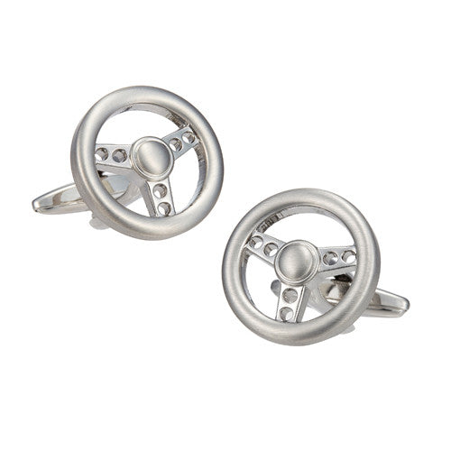 Metal Steering Wheel Cufflinks by LINK UP