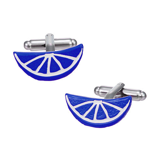 Citrus Slice Cufflinks in Blue by LINK UP