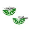 Citrus Slice Cufflinks in Dark Green by LINK UP