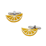Citrus Slice Cufflinks in Lemon Yellow by LINK UP
