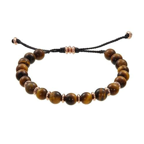 Jan Leslie Tigers Eye Bracelet with Brass Beads