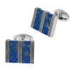 Lapis Stripe Gemstone Rectangle Cufflinks