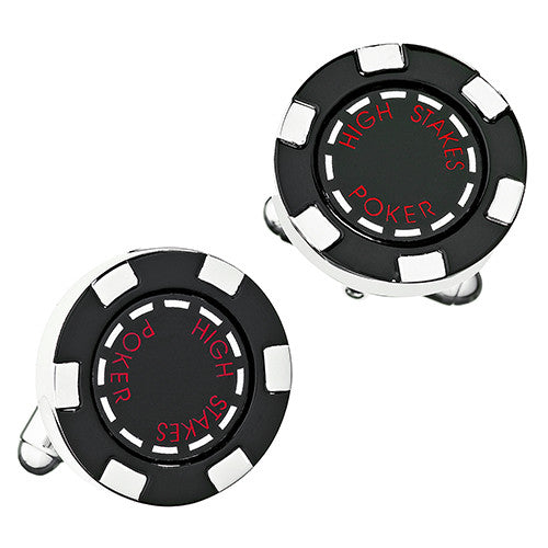 Black Poker Chip Cufflinks from LINK UP