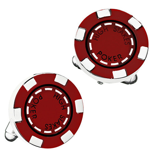 Red Poker Chip Cufflinks from LINK UP