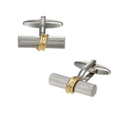 Tube Cufflinks with Wrap Accent by LINK UP