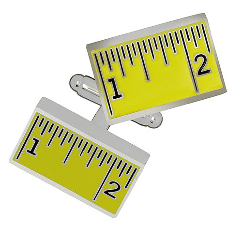 Yellow Measuring Stick Cufflinks by Link Up